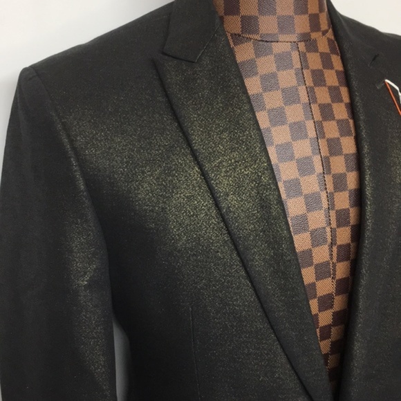 🔥💛⭐️🔥Tallia-Black & Gold 38S Slimfit Blazer - Picture 3 of 9